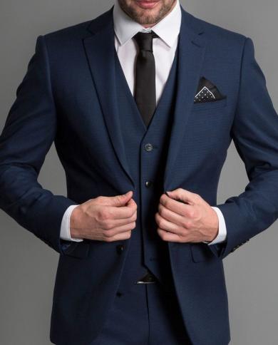 Navy Blue Formal Wedding Tuxedo For Gentleman Prom Suits Slim Fit