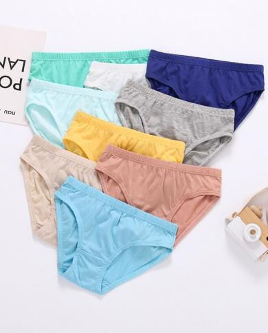 12pcs/lot Solid Boys Underewears Baby Brief Underwear Kids Panties
