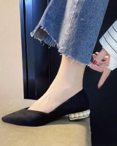 Flats with cheap pearl heel