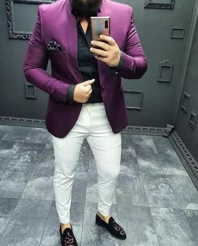 White and purple wedding tuxedos cheap