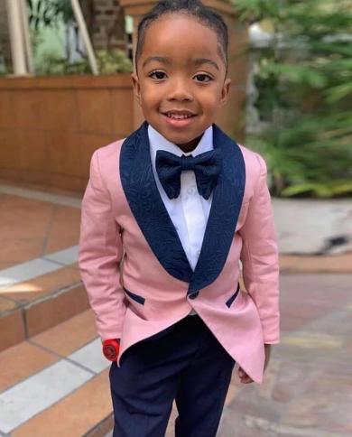 2023 New Custom Made Pink Boys Jacket Pant Suits 2 Pieces Set Tuxedos Groom Wedding Suits For Children Kids Dinner Party size XXL Color Sky blue
