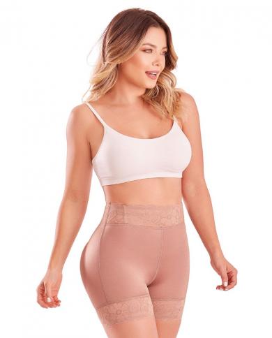 Fajas Colombianas High Waisted Hip Enhancer Panties Short Butt Lifter Body  Shaper Tummy Control Waist Trainer Pads Seaml size M Color Khaki