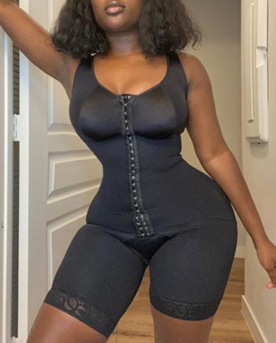 Full Body Shaperwear Open Crotch Women Underwear Compression Bodysuit Fajas  Skims Kim Kardashian Bbl Post Op Surgery Sup size M Color Black