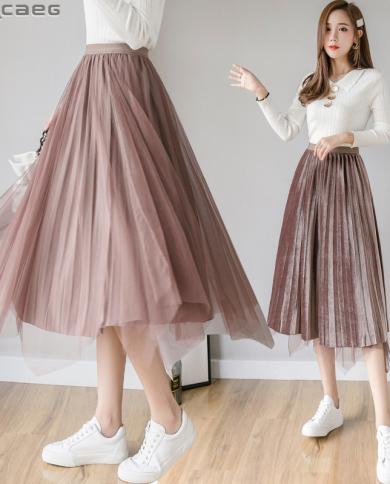 Full tulle mesh top midi skirt