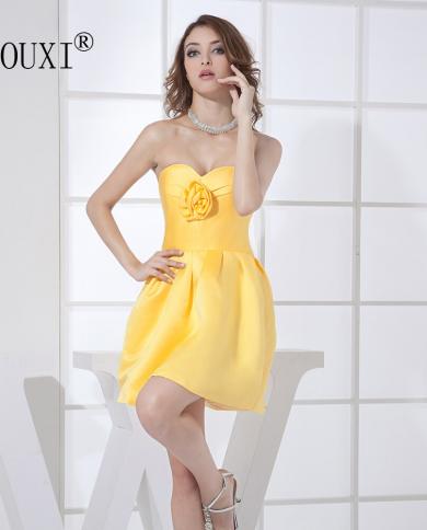 Yellow Prom Dresses Short With Pockets Sweetheart Graduation Homecoming  Dress Vestidos De Fiestaprom Dresses Color Black US Size 10