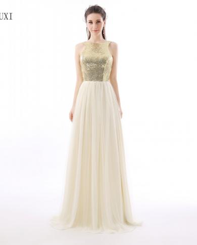 Charmming Chiffon Tulle With Top Champagne Gold Sequin Bridesmaid Dresses Formal Prom Dress Long Special Occasion Dress Color Black US Size 14 Charmming Chiffon Tulle With Top Champagne Gold Sequin Bridesmaid Dresses Formal Prom Dress Long Special Occasion Dress Color Black US Size 14