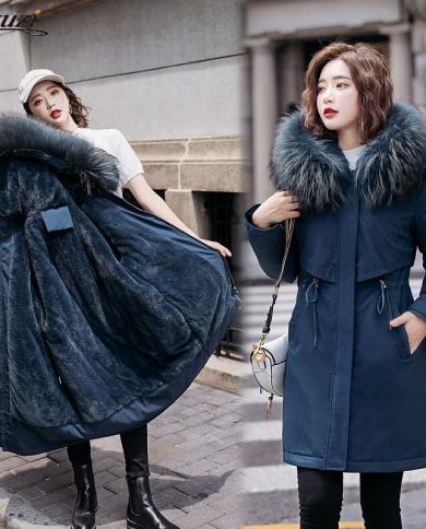 Women's winter jacket with fur inside store