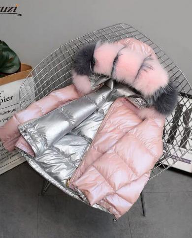 Down coat trimmed outlet with triple fox fur