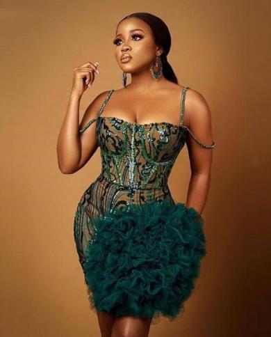 Green short party sales dress