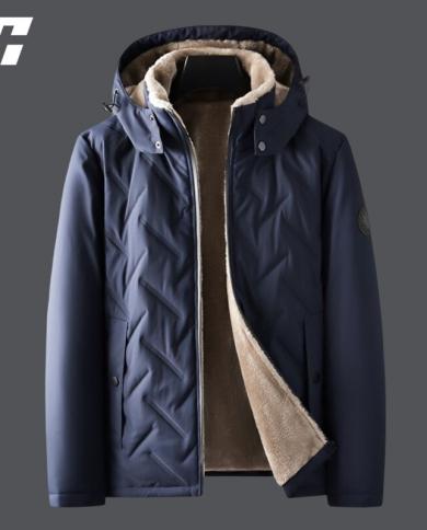 Thicken Fleece Down Coat For Men 2023 Winter Men s Windbreaker