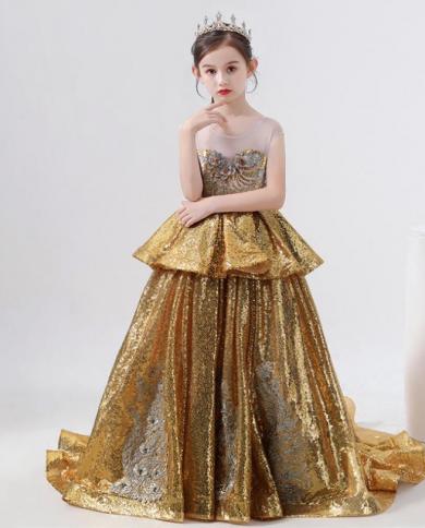 Gold princess dress girl 2025