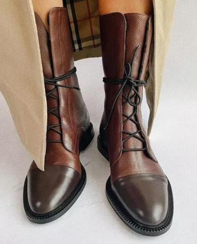Pointed lace on sale up boots flat