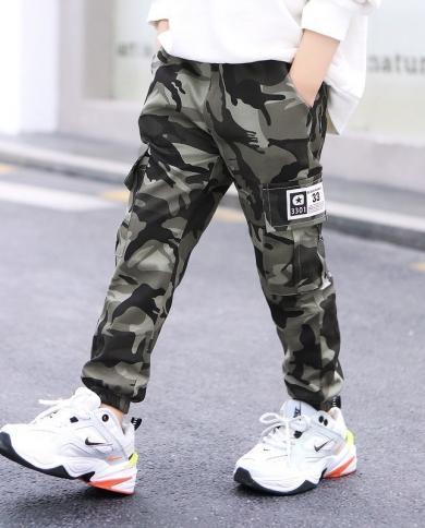 Children Outdoor Camo Trousers Kids Pants Boys Casual Pants Girls Clothing Cotton Boys Long Trousers Summer Sport Pants Kid Size 10THeight140 150CM Color Plus fleece