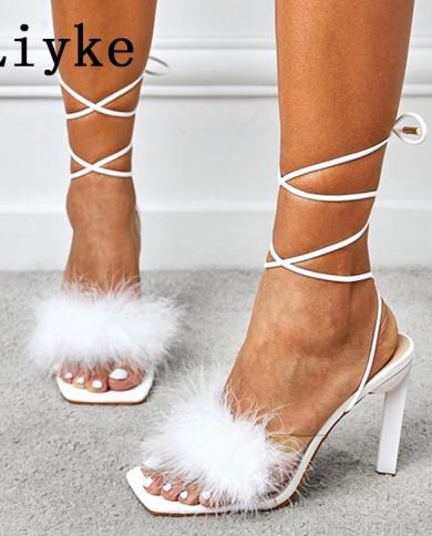Fuzzy white hotsell heels
