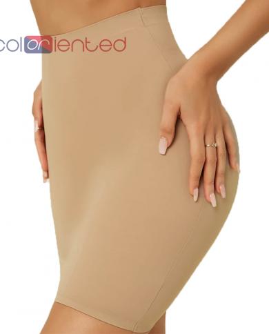 Coloriented 29488 Super Elastic Control Slips High Waist Shaper Women Slimming  Underwear Body Shaper Tummy Control Half size L Color Apricot