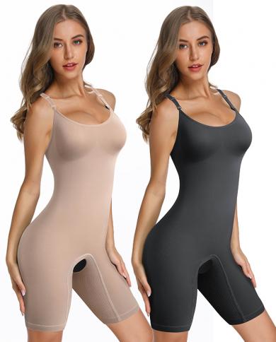 Women Full Body Shaper Firm Tummy Control Shapewear Bodysuit Waist Trainer  Cincher Corset Tummy Control Thigh Slimmer Sh size XL Color Black