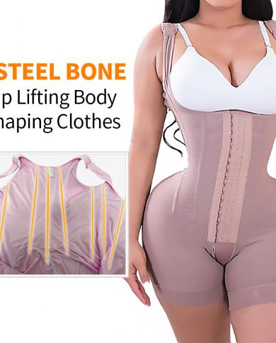 Waist Trainer Corset Body Shaper High Compression Shapewear Women Tummy  Control Steel Boned Bodysuit Open Bust Fajas Sli size XXXL Color Purple