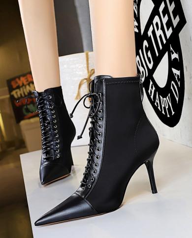 Women Boots High Heels Stiletto Rubber