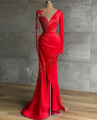 strapless open back dress MAPLE Asymmetric Silk Feel Gown with Split in Crimson Red  Suki's Wardrobe