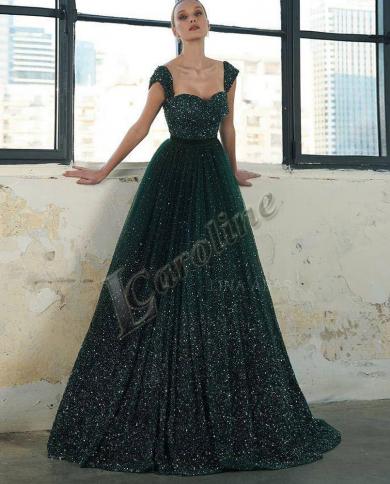 Caroline Black Bling Princess Evening Dress For Women Sleeveless