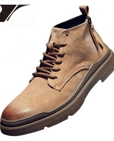 New Fashion Boots Men Low Cut Genuine Leather Retro Ankle Boots Work Shoes Comfortable Solid Men Shoes Color Black Shoe Size 39