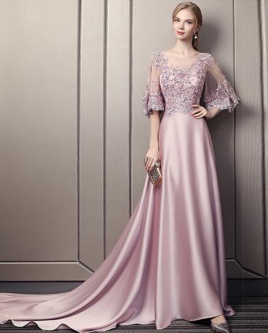Luxury Pink Half Sleeve Mother Of Bride Dresses Strapless Sweep