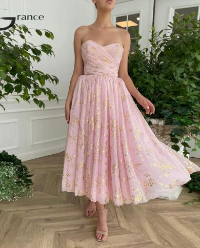 Corset Sleevelesss Evening Dresses For Ladies Sequined 2023 Ankle