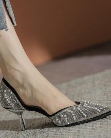 Crystal Queen 6cm Pointed Toe Bride Wedding Shoes Cinderella Prom