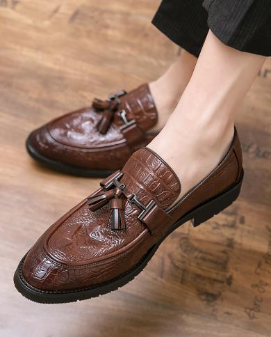 Shoes Men Slip On Elegant Italian Party Shoes For Men Brand Wedding Men Shoes Formal Patent Leather Wedding Dress Shoes Color Black Shoe Size 6.5