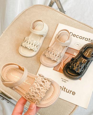 Girls Floral Sandals Kids Princess Beach Sandals With Flowers