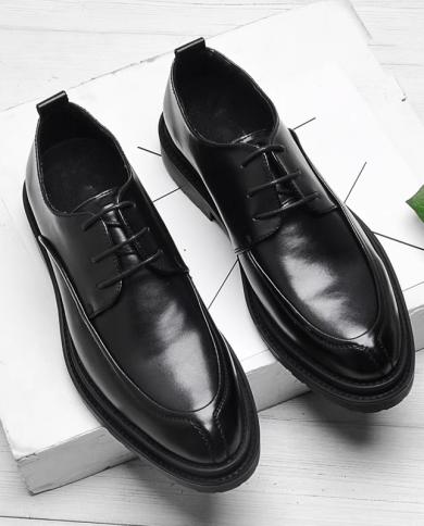 Men Dress Shoes Lace Up Fashion Patent Leather Luxury Fashion Groom Wedding Party Shoes Men Luxury Italian Style Oxford Color Black Shoe Size 8
