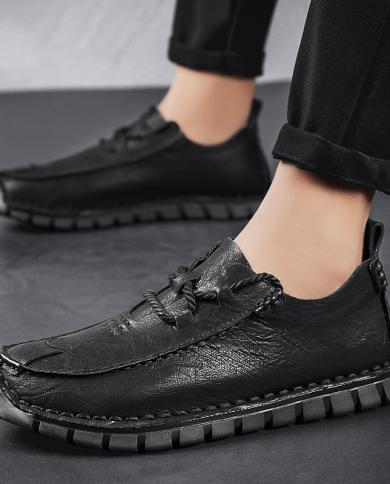 Oxfordss Men Casual Shoes Genuine Leather Luxury Flats Lace Up