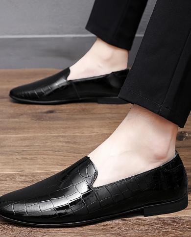 Men Summer Loafers Genuine Leather Shoes Hair Stylist Italian Open