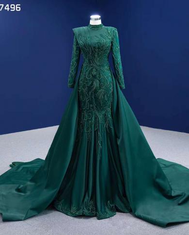 Serene Hill Muslim Green Mermaid Detachable Skirt Lace Beaded Bride Gowns Wedding Dress 2023 High End Custom Made Hm6749 Color Green US Size 2 Serene Hill Muslim Green Mermaid Detachable Skirt Lace Beaded Bride Gowns Wedding Dress 2023 High End Custom Made Hm6749 Color Green US Size 2