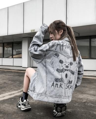 Jacket Denim Fashion Loose Street Hip Hop Free Shipping Real Shot
