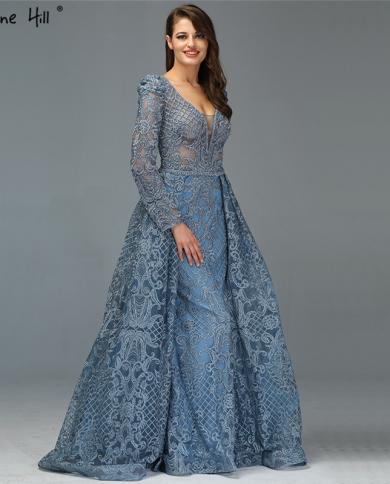 Dubai Evening Dresses Long Luxury Gown Blue Muslim Evening Gown Dubai Blue  Luxury Color Black US Size 2