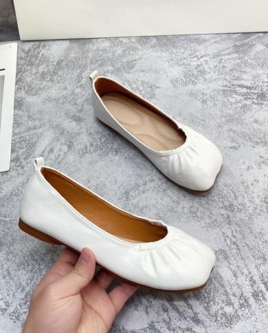 Pleated Split Toe Shoes For Women Elastic Band Moccasins Cozy