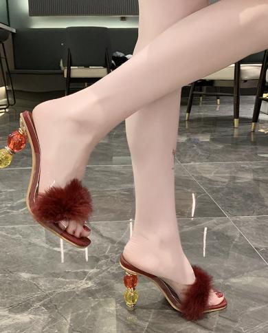 Plus Size Women Summer High Heels Sandals Fashion Stranges Clear