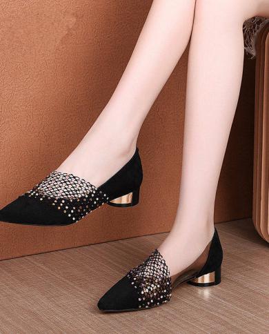 Akexiya New Shoes Woman Summer Fashion Crystal Lace Dress Shoes