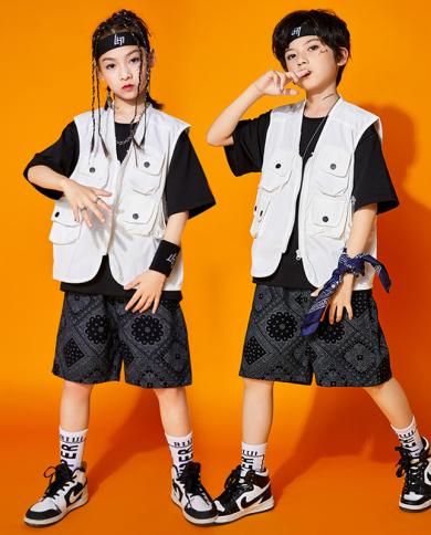 Summer Kids Clothes Girls Hip Hop Dance Costume Short Sleeved Tops