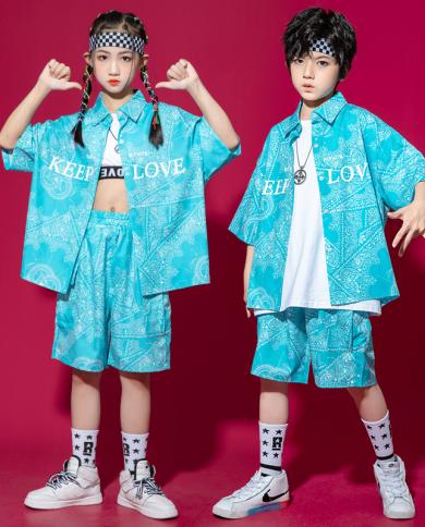 2023 Girls Kpop Hip Hop Clothes Jazz Dance Costume Red Crop Tops