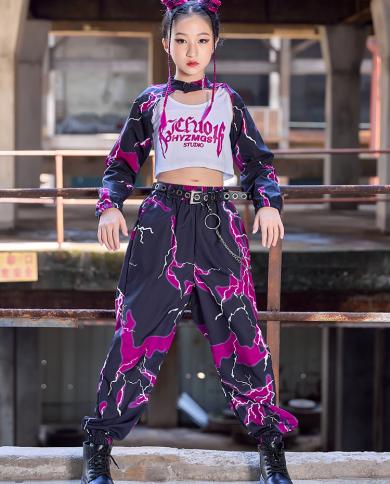 ₪136-Modern Dance Clothes Jazz Performance Outfit Girls Hip Hop