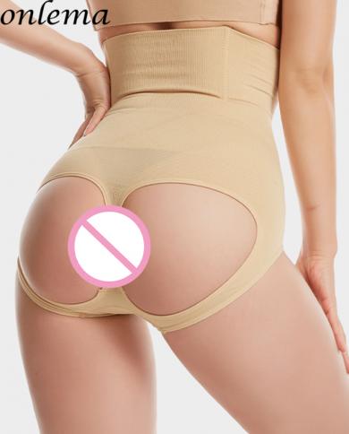 Control Panties Body Shaper Butt Lifter Briefs High Waist Panty Women  Seamless Underwear Tummy Slim Thong Cotton Crotch Color Black size XL-2XL