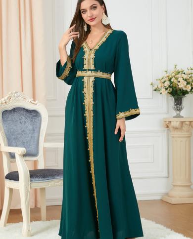 Moroccan Kaftan Jalabiya For Women De Soiree Luxe Embroidered Robe Turkey  Dress Middle East Muslim Clothing Long Sleeve Abayas