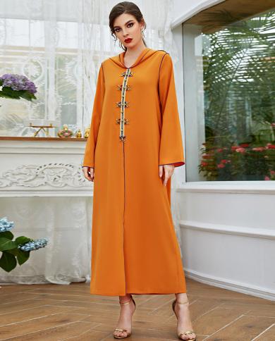 Ramadan Eid Abaya Dubai Muslim Dress Kaftans For Women Turkish Evening  Dresses Wedding Moroccan Caftan Islam Jalabiya Dj size XXL Color Orange