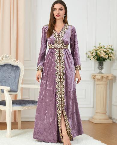 chinese dress ladies Middle East Dubai Muslim women's autumn and winter thick flannelette c –  PRINGBUD ISLAMIC CLOTHING main image 0