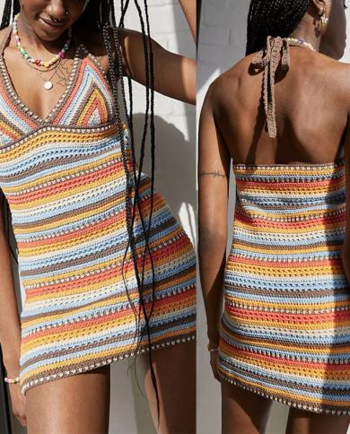 navy blue dress for baby girl backless stripe dress main image 0