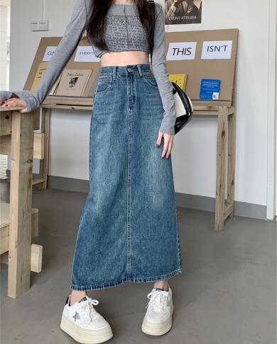 Slimming sales denim skirt