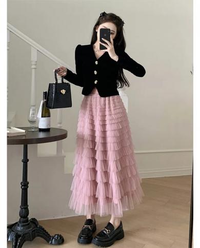 Vintage Front Split Ripped Tassel Long Denim Skirt Womens Summer High Wasit Jeans Skirts Female Straight A Line S Skirts