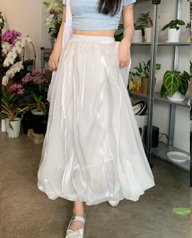 Tigena White Maxi Tutu Bud Skirt For Women 2023 Spring Summer